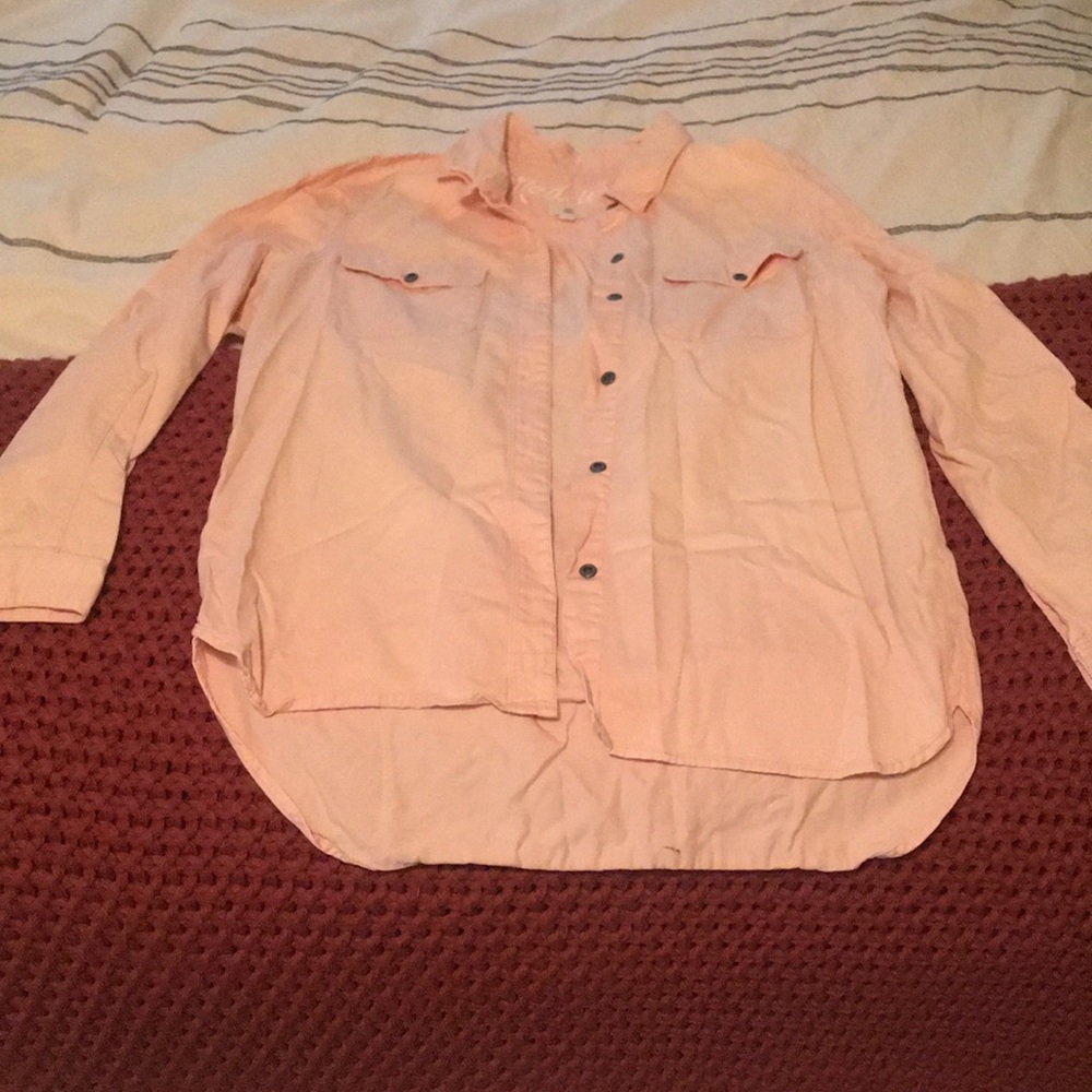 Light pink madewell flannel overshirt/button down